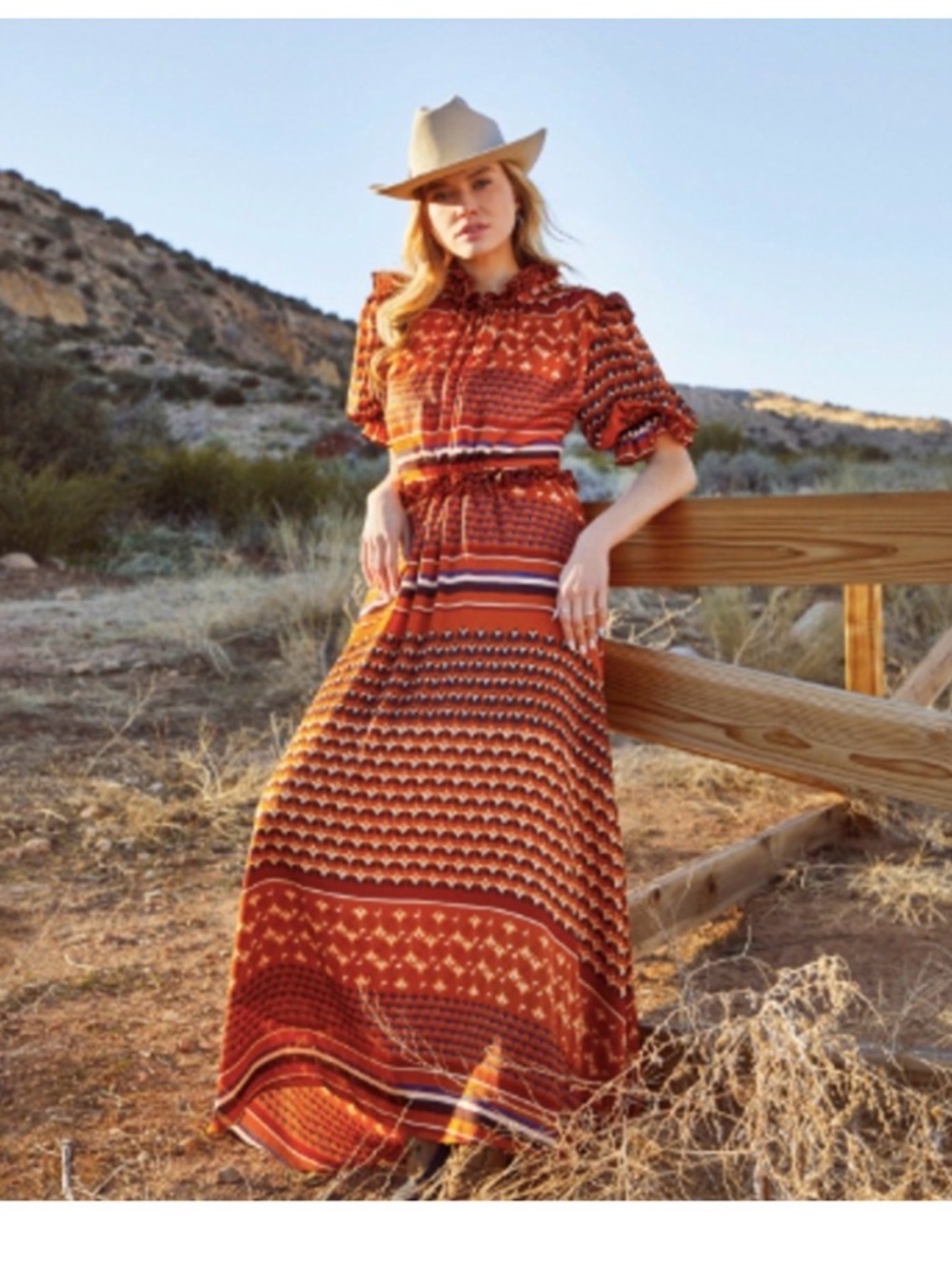 Hunter Bell New York Beckett puff sleeve maxi dress